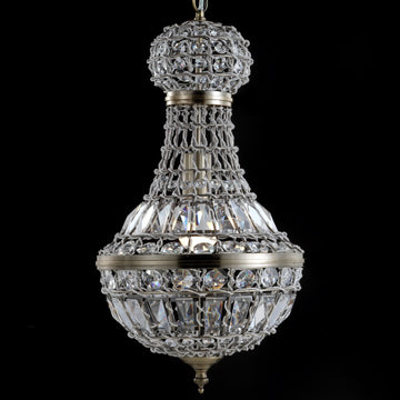 Regina Crystal/Metal Empire LED Pendant - JONATHAN Y